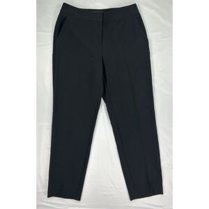 St. John Women's Black Dress Pants Flat Front Straight Leg Button Zip SZ 6